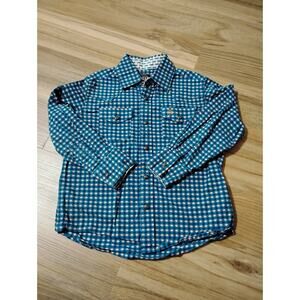 Kids Cowboy Western Geo Print Small Teal Starr Western Wear Long Sleeve